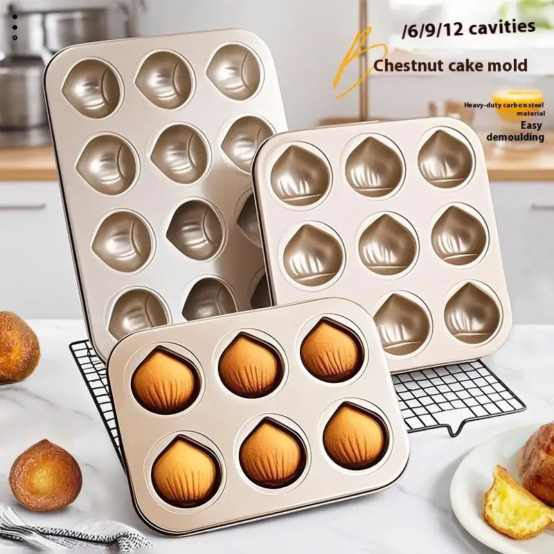 Kitchen Baking Pans For Sale - Bestseller 1 Stück 6/9-Fach Kastanienförmige Kuchenbackform