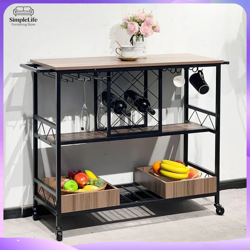 Kitchen Baking Trolley - Multifunktionaler Küchenwagen mit Aufbewahrungsregalen, Rollwagen zum