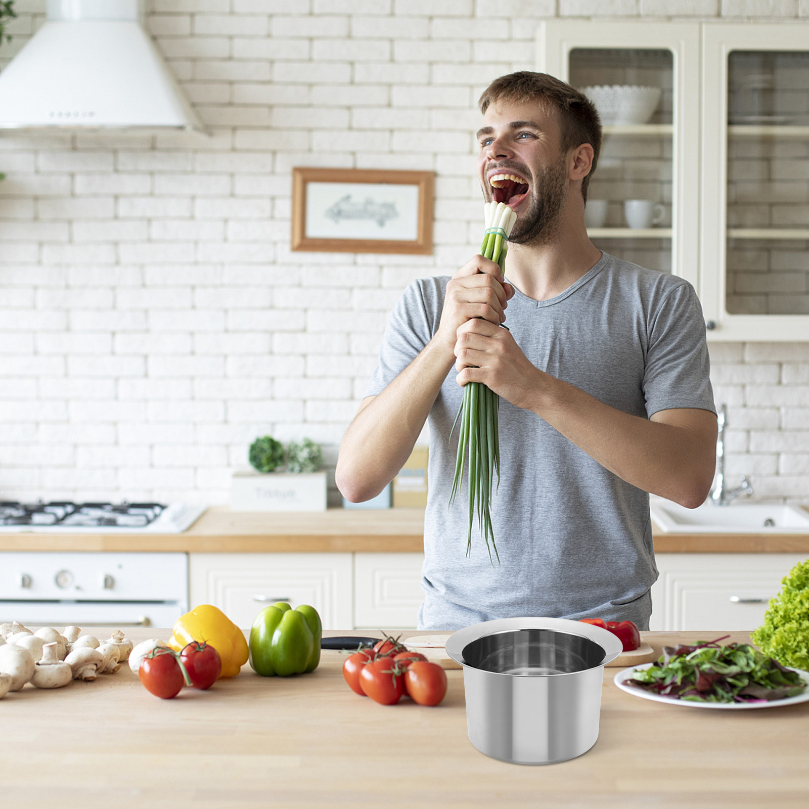 Kitchen Baking Storage Containers - Edelstahl-Ölbehälter Multifunktionaler Küchen-Öl-Aufbewahrungstank Haushalts-Fettbehälter Rührschüssel Koch-