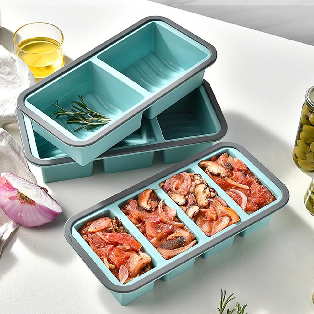 Kitchen Baking Storage Containers - Große Silikon-Eiswürfelform mit Deckel zur Konservierung