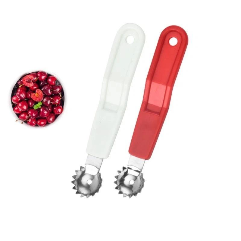 Kitchen Tools In Baking - 1/4-teiliges Kirschentkerner-Werkzeug mit Edelstahlkopf und rutschfestem