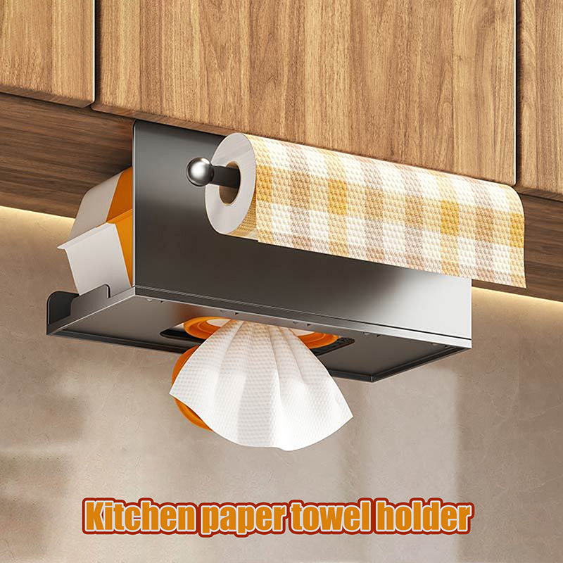 Kitchen Baking Paper Holder - Küchenrollenhalter, Feuchttücherregal, Papierhandtuchbox, Rollenpapierhalter, Wandschrank, Umgekehrter