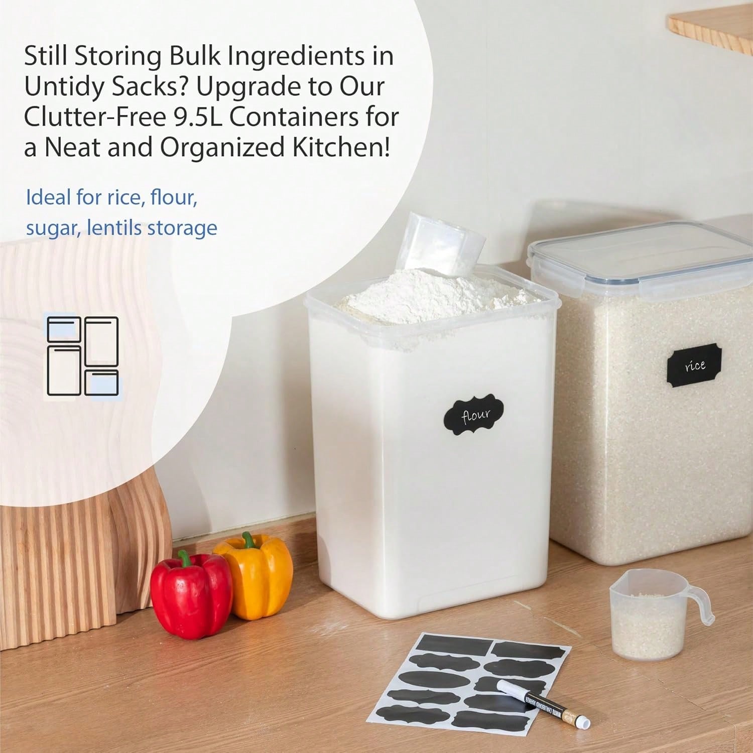 Extra große luftdichte Lebensm – Kitchen Baking Pantry Bewertung und Preis