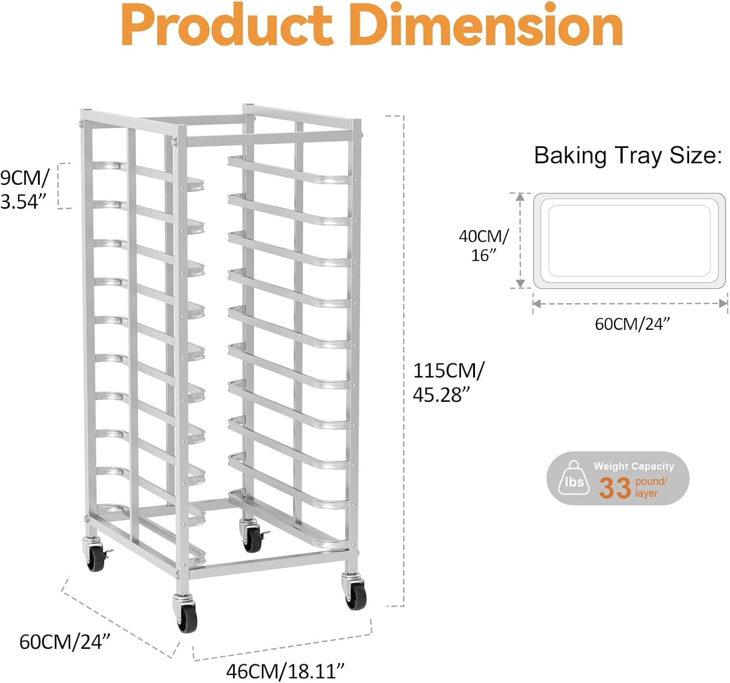 Kommerzieller Edelstahl-Backwa – Kitchen Baking Trolley Bewertung und Preis