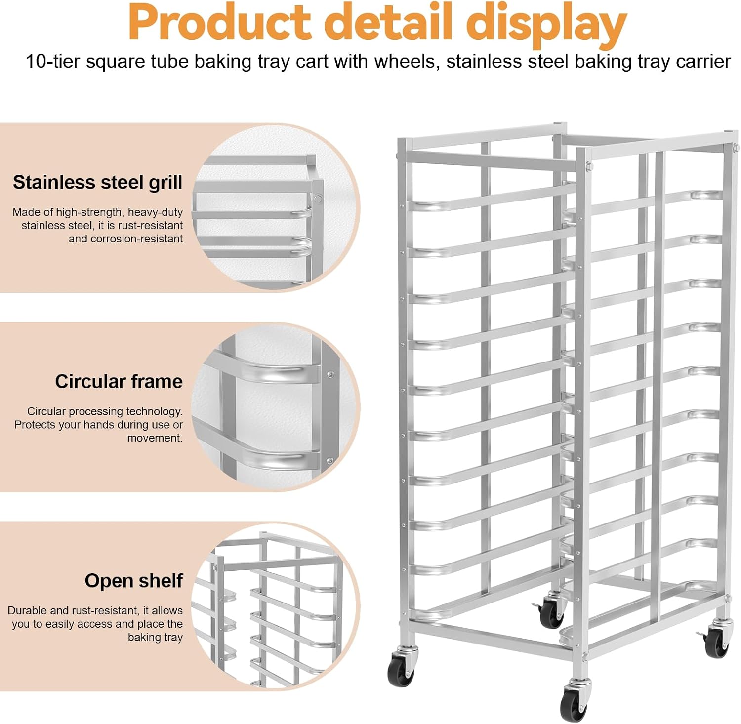 Kommerzieller Edelstahl-Backwa – Kitchen Baking Trolley Bewertung und Preis