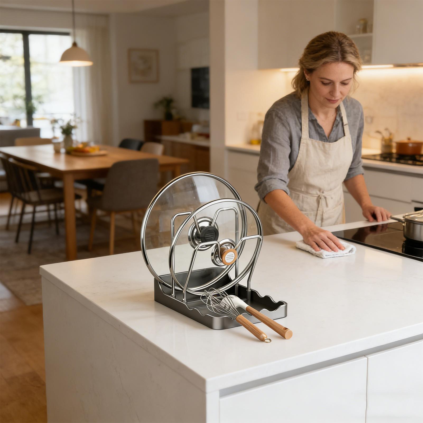 Topf Abdeckung Halter Rack Ver – Kitchen Baking Pantry Bewertung und Preis